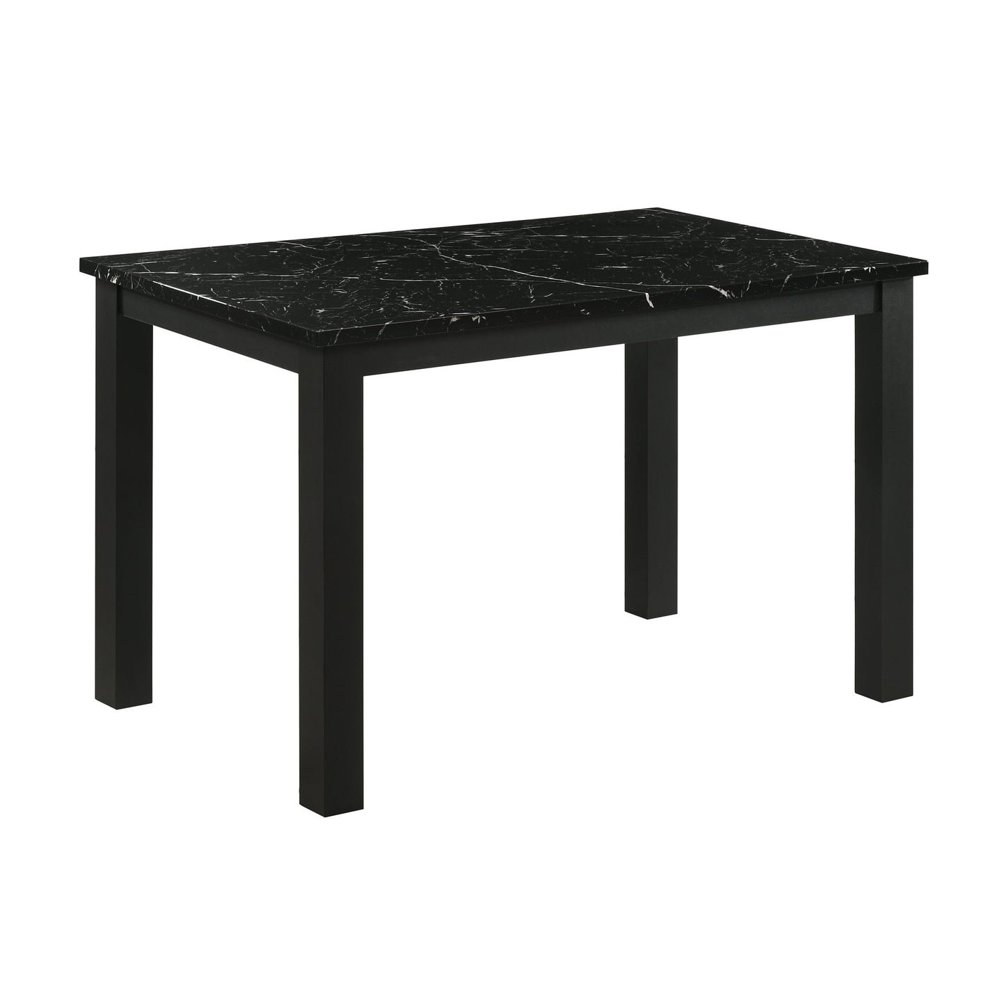 Marchetti Black Faux Marble Dining Table – Rectangular, Seats 4