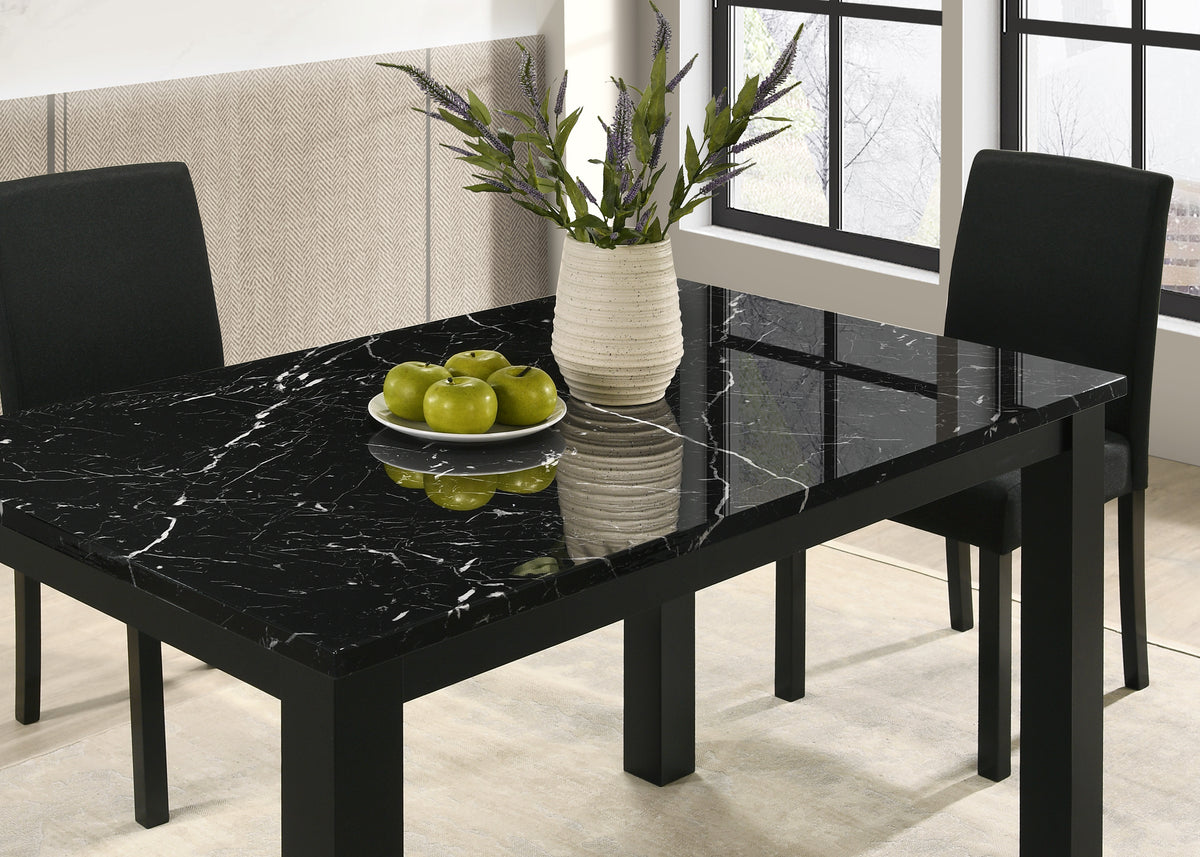 Marchetti Black Faux Marble Dining Table – Rectangular, Seats 4 – view 3