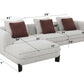 Mardi Tweed Sectional Sofa 120" – Beige Boucle Chaise Sofa with Pillows dimensions 79" x 35" x 41".