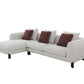 Mardi Tweed Sectional Sofa 120" – Beige Boucle Chaise Sofa with Pillows in a modern living room setting.