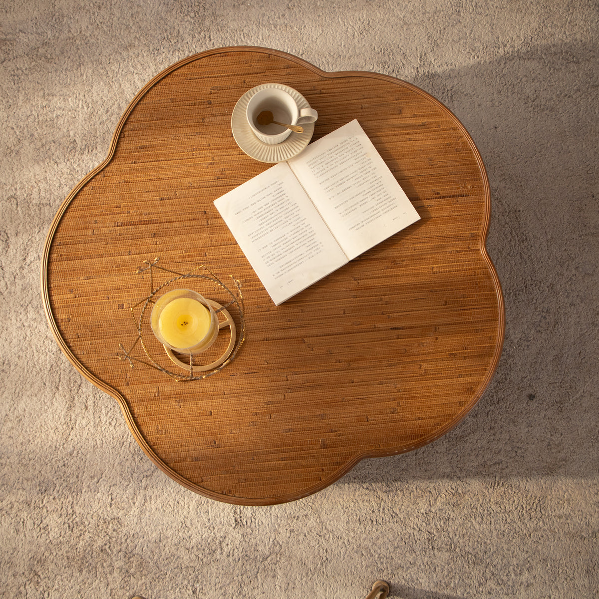 Marigold Rattan Coffee Table – 31.5" Lift-Top Storage Table – view 6