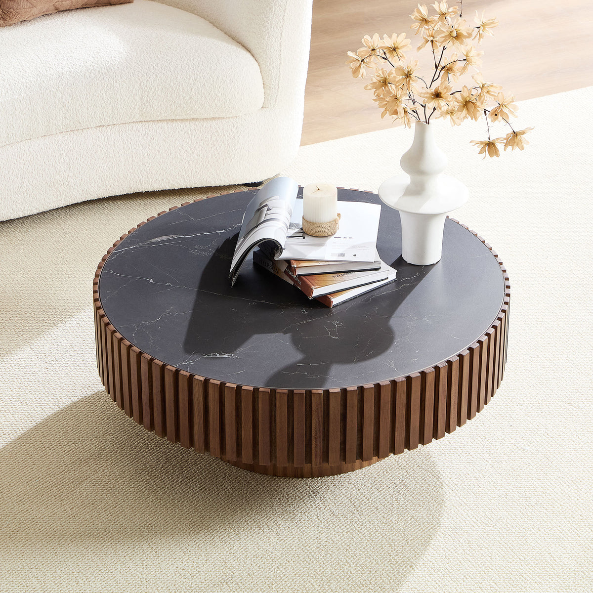 Marisol Walnut MDF Coffee Table – 35.4" Coffee Table – view 11