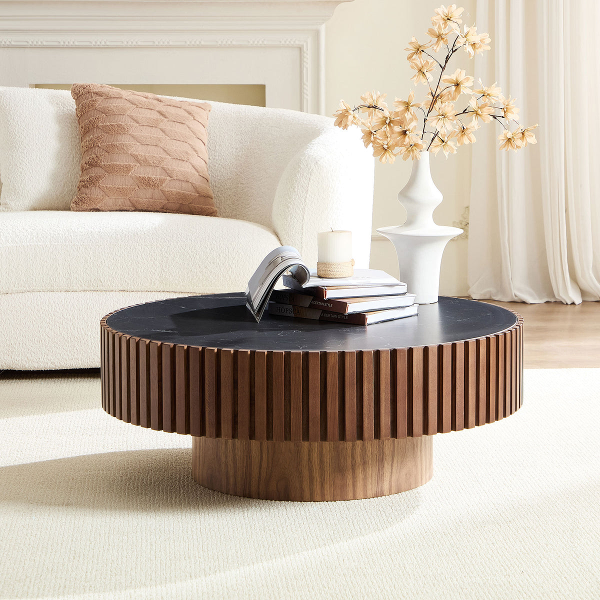 Marisol Walnut MDF Coffee Table – 35.4" Coffee Table – view 12