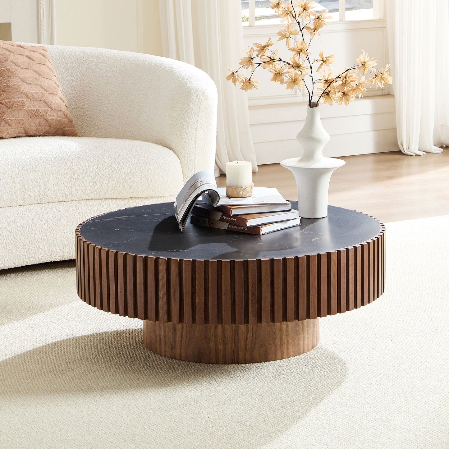 Marisol Walnut MDF Coffee Table – 35.4" Coffee Table – view 2