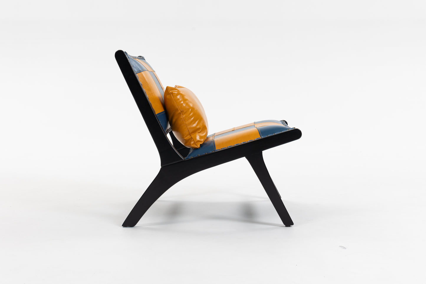 Marnie Boho Lounge Accent Chair – Mid-Century Side Chair in PU Leather – view 18