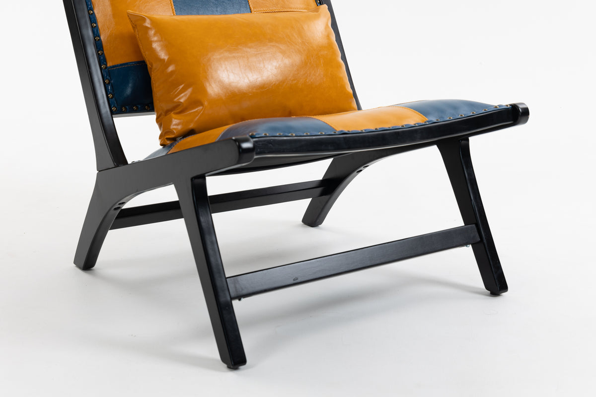 Marnie Boho Lounge Accent Chair – Mid-Century Side Chair in PU Leather – view 19