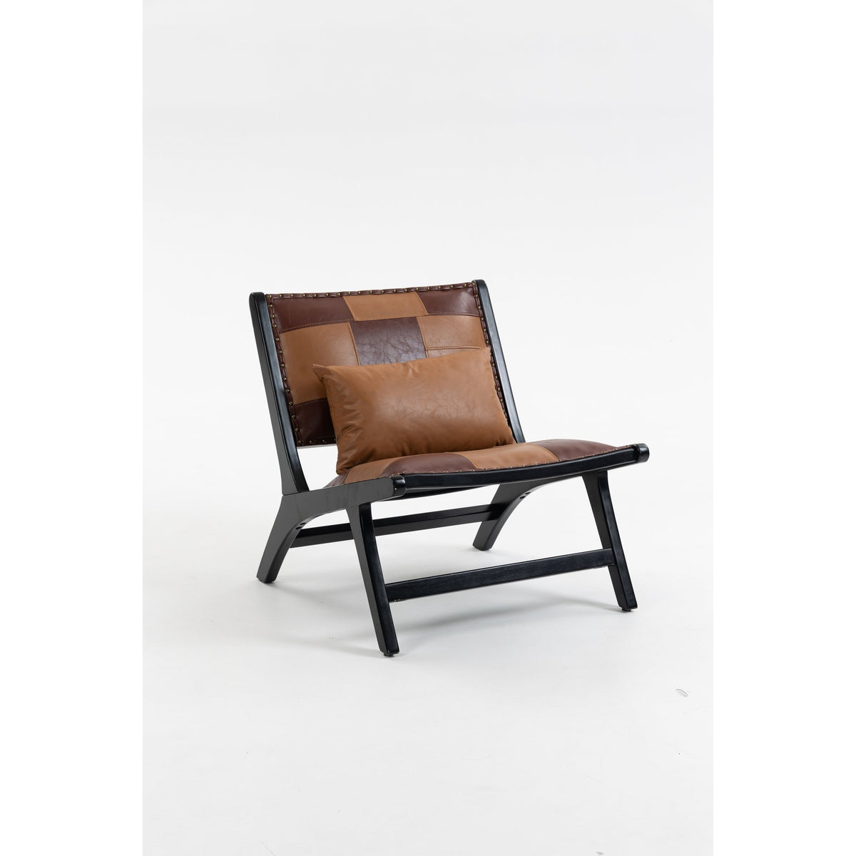 Marnie Boho Lounge Accent Chair – Mid-Century Side Chair in PU Leather – view 7