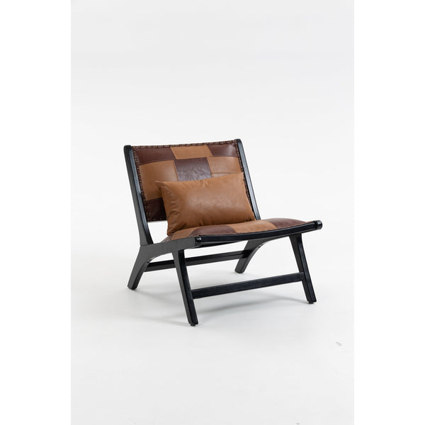 Marnie Boho Lounge Accent Chair – Mid-Century Side Chair in PU Leather – view 7
