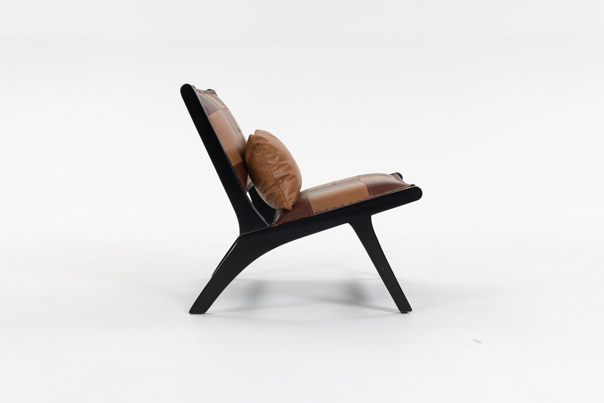Marnie Boho Lounge Accent Chair – Mid-Century Side Chair in PU Leather – view 8