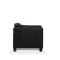 Matias Chocolate Brown Premium Italian Leather Sofa 81" side view showing sleek design and dark walnut legs.