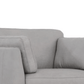 Matias Gray Premium Italian Leather Armchair in soft dusty white finish with sloped armrests and dark walnut legs.