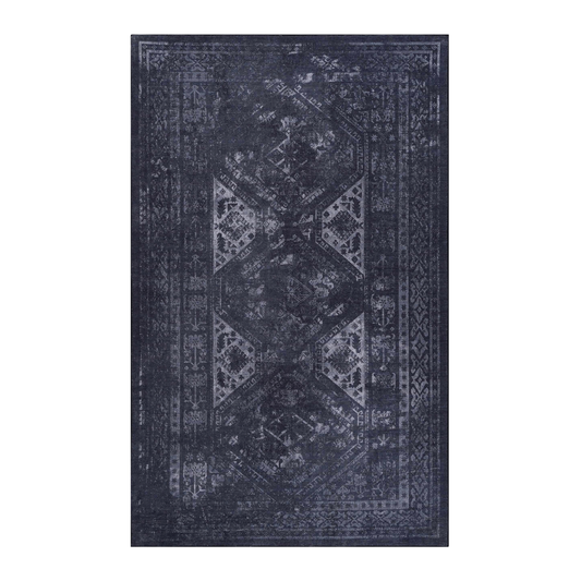 Maval Black & Gray Polyester Area Rug – 96" Area Rug – view 2