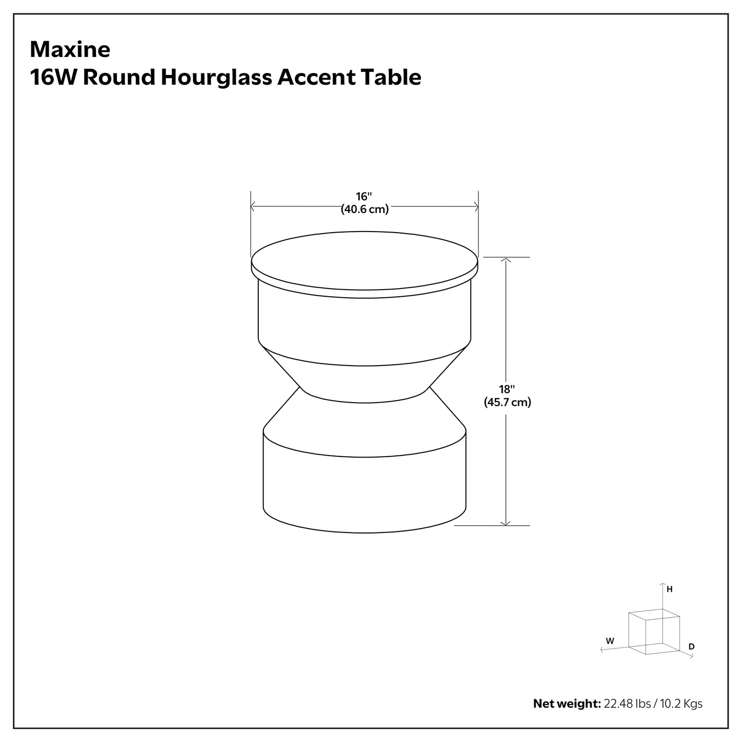 Maxine Black Marble Accent Table – 16" Accent Table – view 3