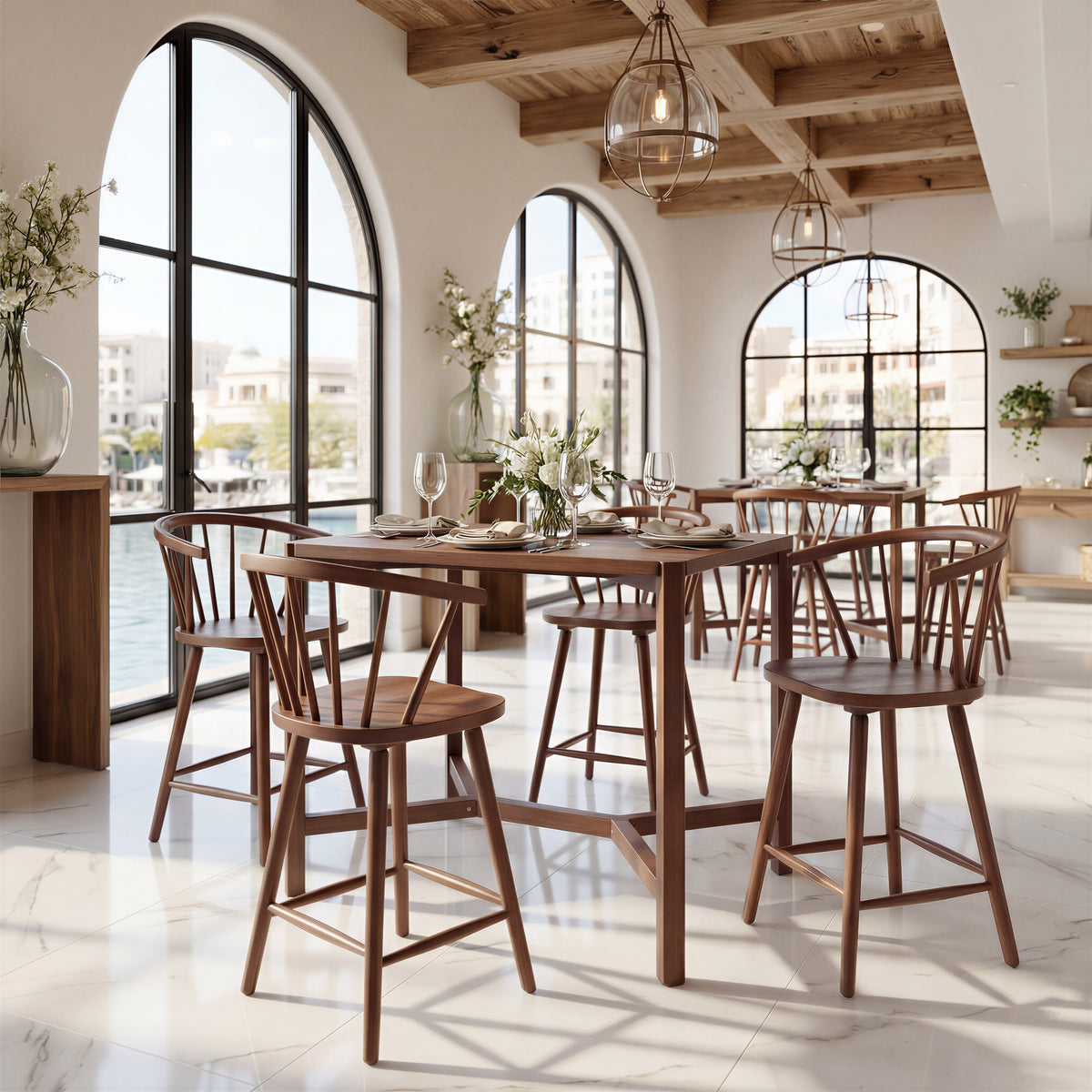 Stenger Barstool (Set of 2) in Walnut