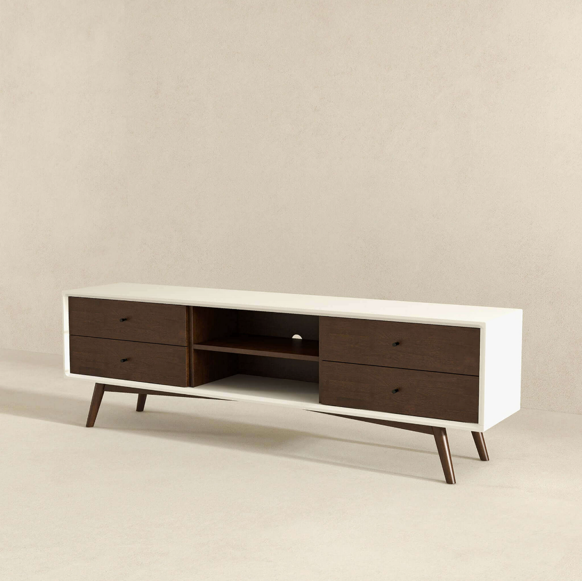Caroline MCM Solid Wood TV Console Stand 71" - Revel Sofa 