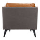 Mid-Century Modern Top-Grain Leather Lounge Chair – Sierra Brown back view showing rich leather and clean lines.