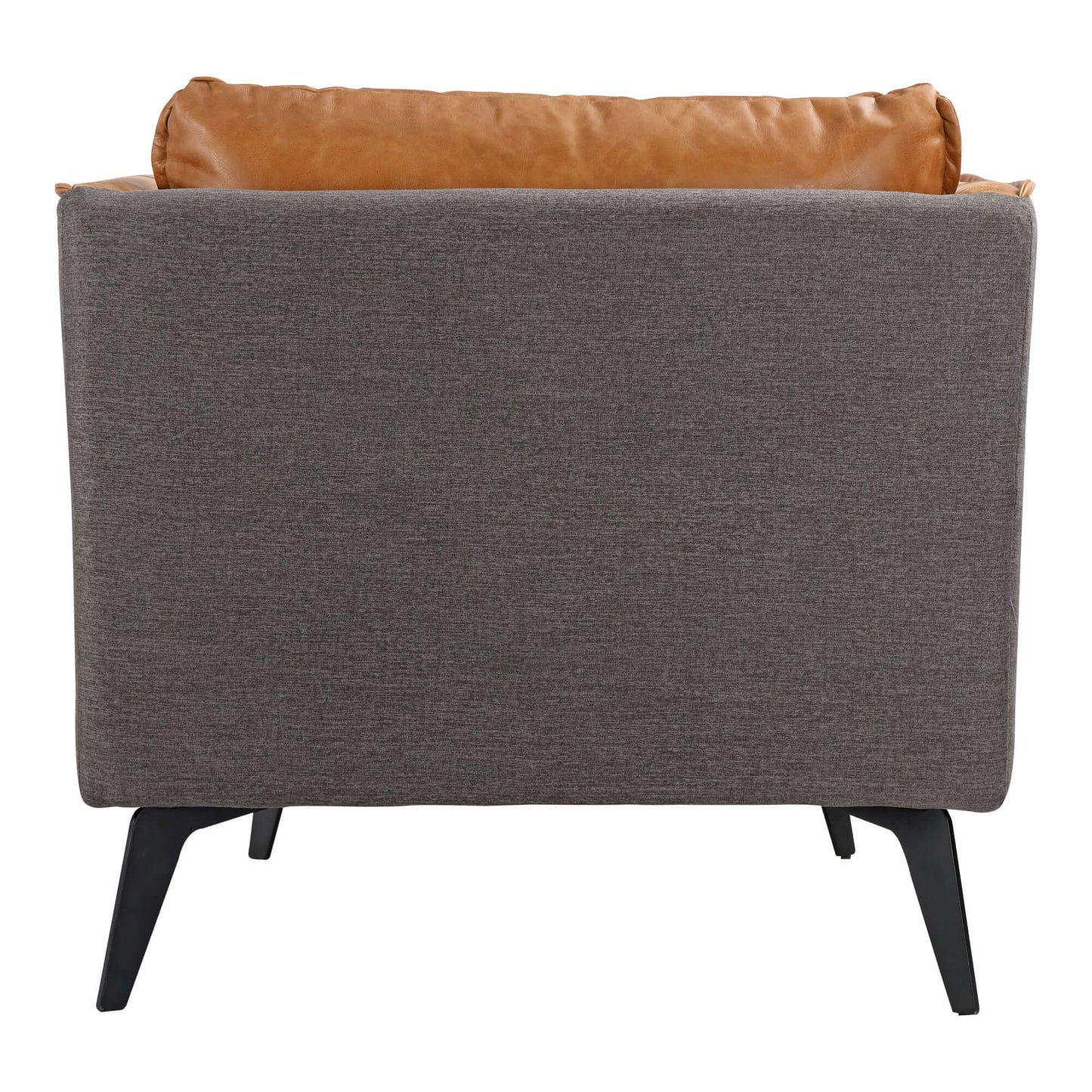 Mid-Century Modern Top-Grain Leather Lounge Chair – Sierra Brown back view showing rich leather and clean lines.