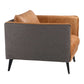 Mid-Century Modern Top-Grain Leather Lounge Chair – Sierra Brown featuring rich leather and a sleek design from the back.