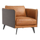 Mid-Century Modern Top-Grain Leather Lounge Chair – Sierra Brown with rich leather and clean lines.