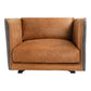 Mid-Century Modern Top-Grain Leather Lounge Chair – Sierra Brown with rich leather upholstery and modern design.