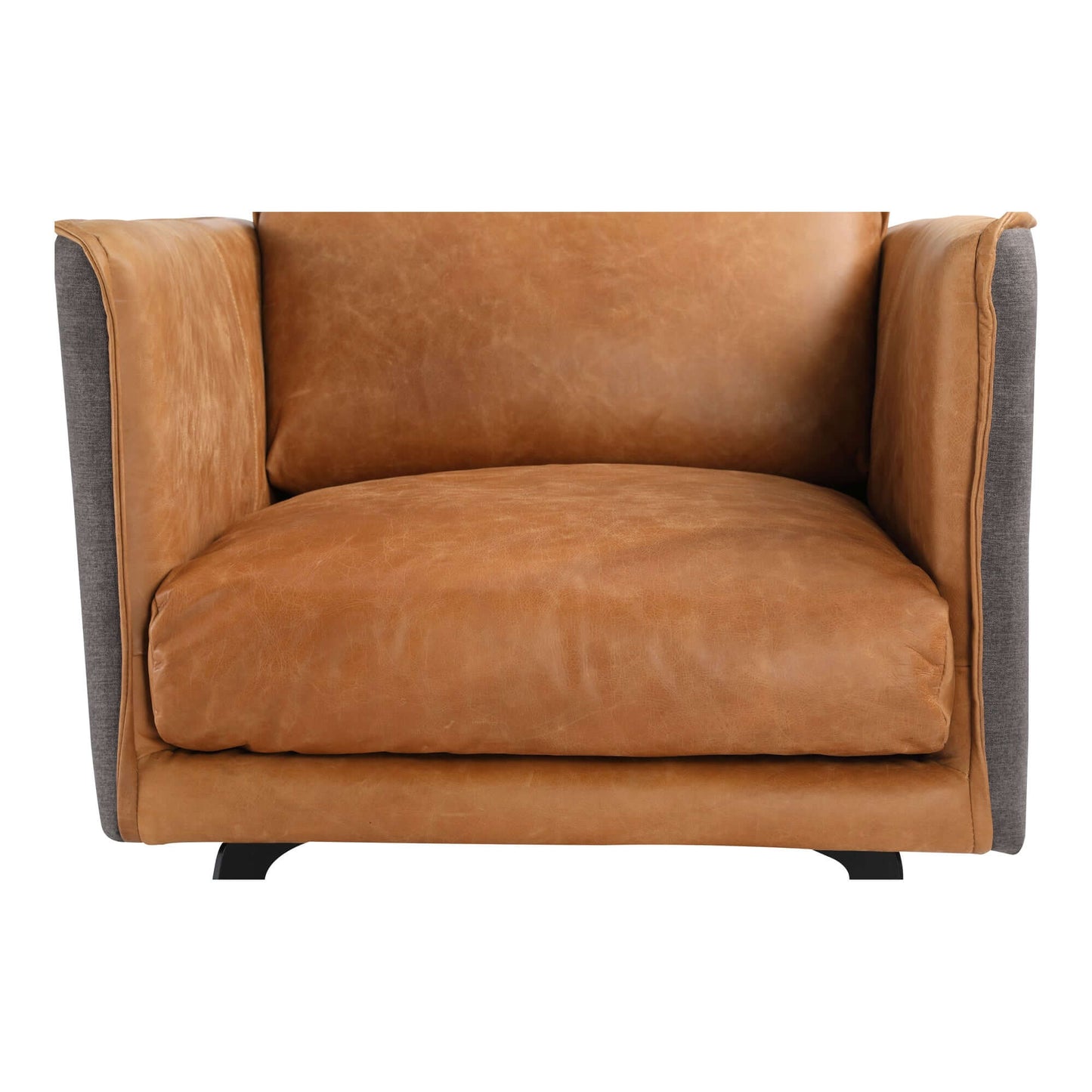 Mid-Century Modern Top-Grain Leather Lounge Chair – Sierra Brown with rich leather upholstery and modern design.