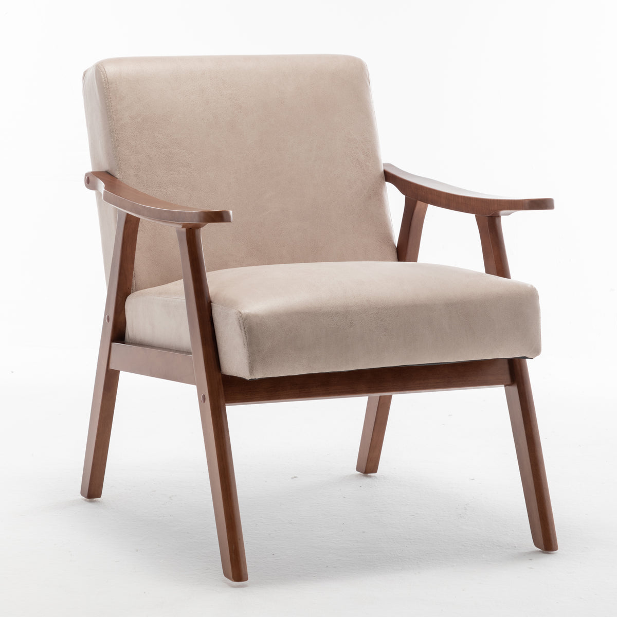 Thea Light Camel Fabric Wingback Accent Chair