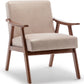 Thea Light Camel Fabric Wingback Accent Chair
