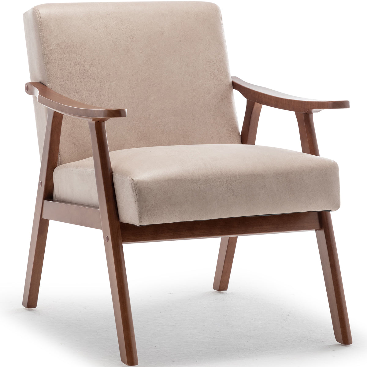 Thea Light Camel Fabric Wingback Accent Chair
