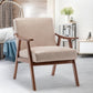 Thea Light Camel Fabric Wingback Accent Chair