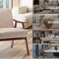 Thea Light Camel Fabric Wingback Accent Chair