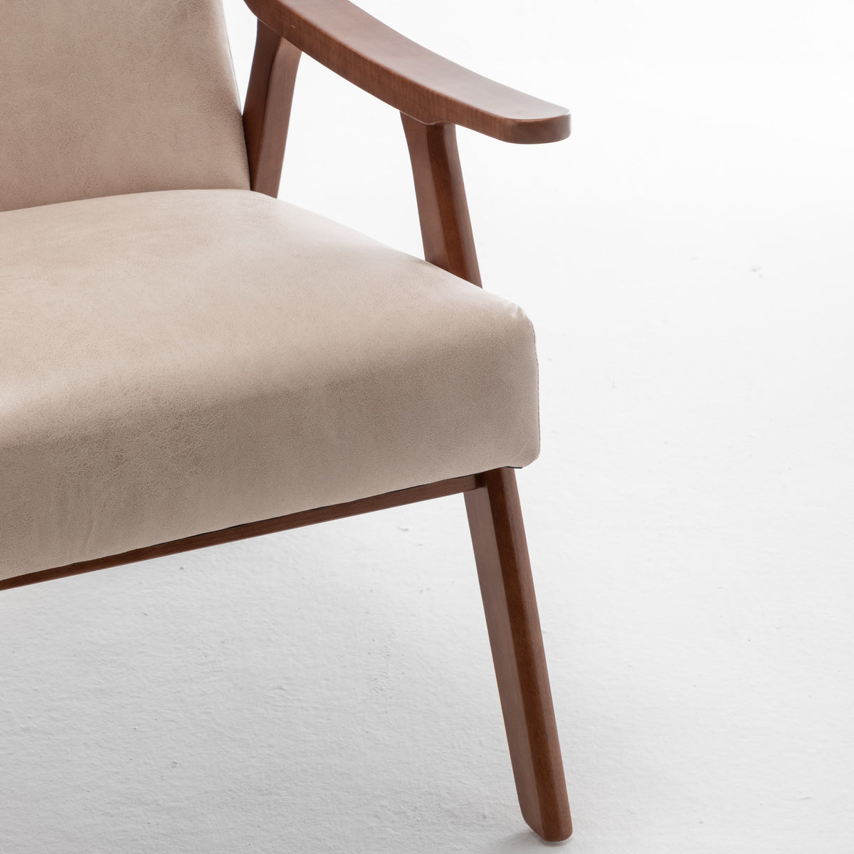Thea Light Camel Fabric Wingback Accent Chair