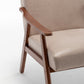 Thea Light Camel Fabric Wingback Accent Chair