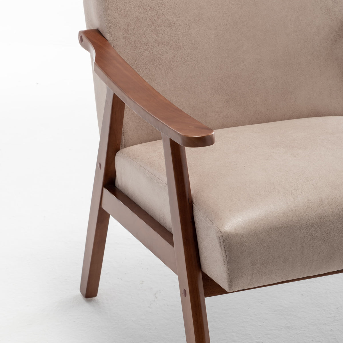 Thea Light Camel Fabric Wingback Accent Chair