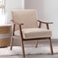 Thea Light Camel Fabric Wingback Accent Chair