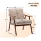 Thea Light Camel Fabric Wingback Accent Chair