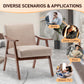 Thea Light Camel Fabric Wingback Accent Chair