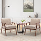Thea Light Camel Fabric Wingback Accent Chair
