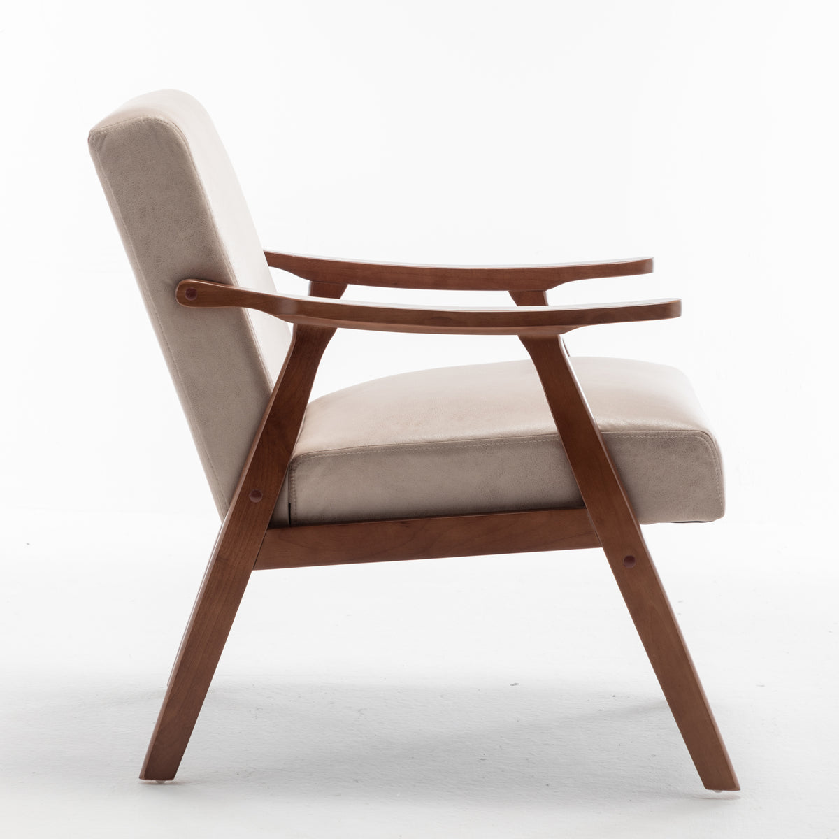 Thea Light Camel Fabric Wingback Accent Chair