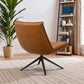 Oakland Cognac Vegan Leather Armless Swivel Chair