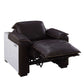 Misezon Top-Grain Leather Aluminum Power Recliner – Industrial Aviator Lounge Chair with rich brown leather and aluminum accents.