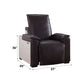 Misezon Top-Grain Leather Aluminum Power Recliner – Industrial Aviator Lounge Chair side view with measurements