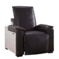 Misezon Top-Grain Leather Aluminum Power Recliner – Industrial Aviator Lounge Chair in rich brown leather and aluminum.
