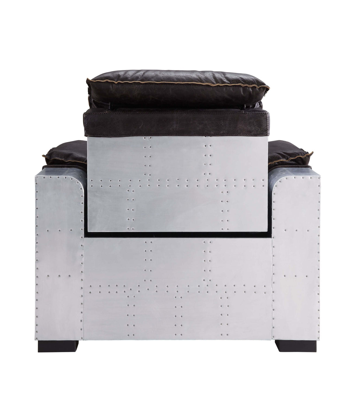 Misezon Top-Grain Leather Aluminum Power Recliner – Industrial Aviator Lounge Chair showcasing sleek industrial design.