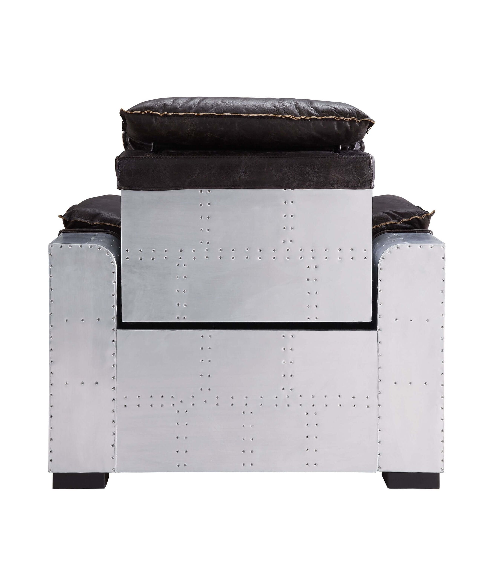 Misezon Top-Grain Leather Aluminum Power Recliner – Industrial Aviator Lounge Chair showcasing sleek industrial design.