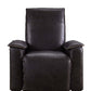 Misezon Top-Grain Leather Aluminum Power Recliner – Industrial Aviator Lounge Chair in dark leather upholstery.