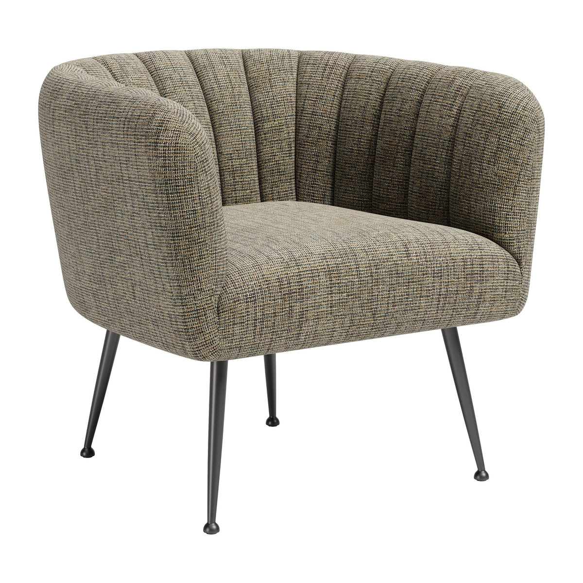 Deco Green Tweed Accent Chair