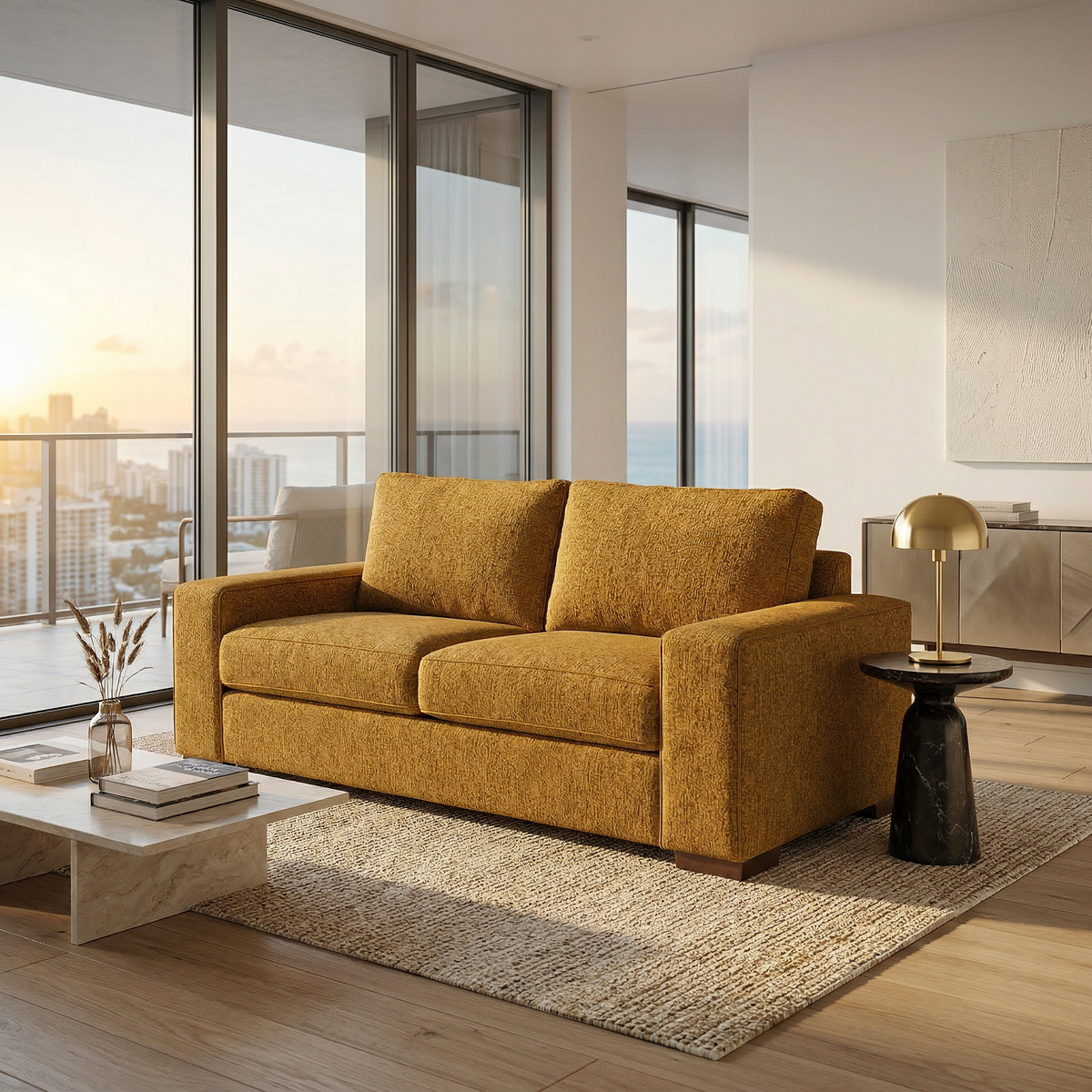 Modena American-Made Sofa – 92" Custom-Fabric 2-Arm Sofa – view 15