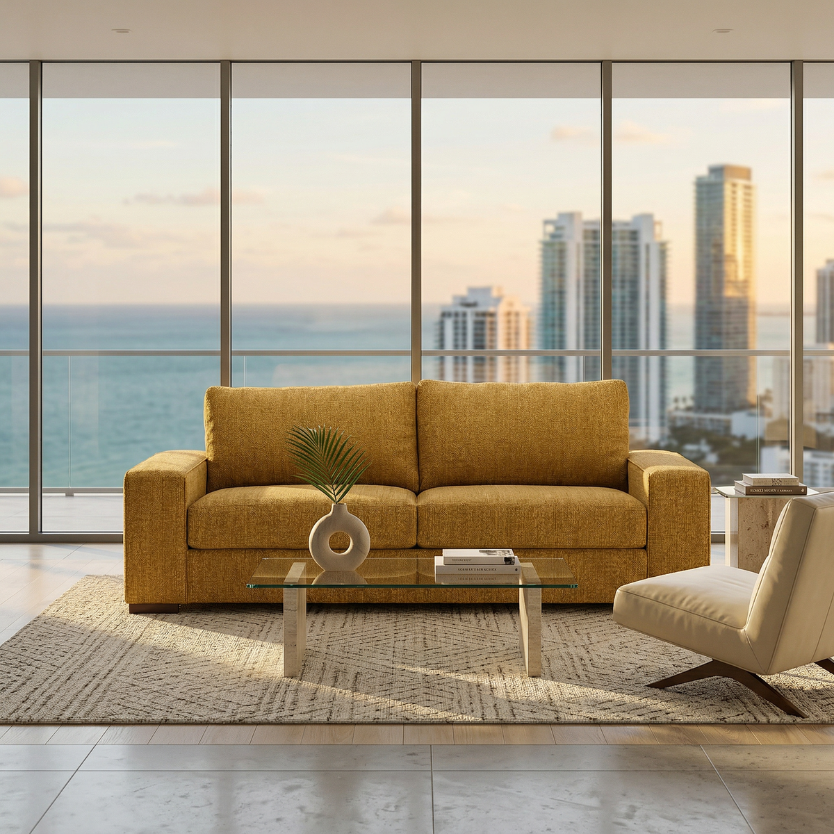 Modena American-Made Sofa – 92" Custom-Fabric 2-Arm Sofa – view 16