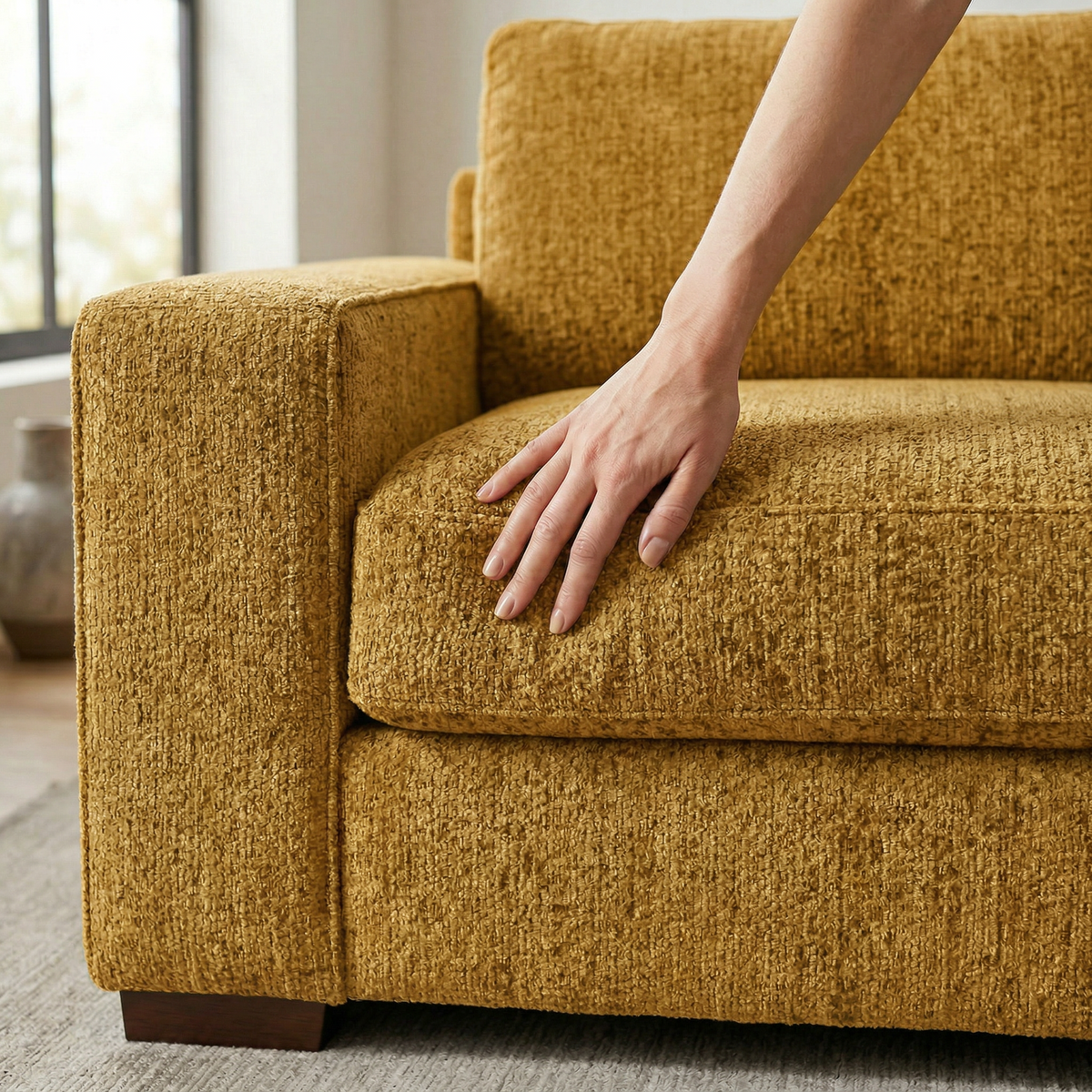 Modena American-Made Sofa – 92" Custom-Fabric 2-Arm Sofa – view 19
