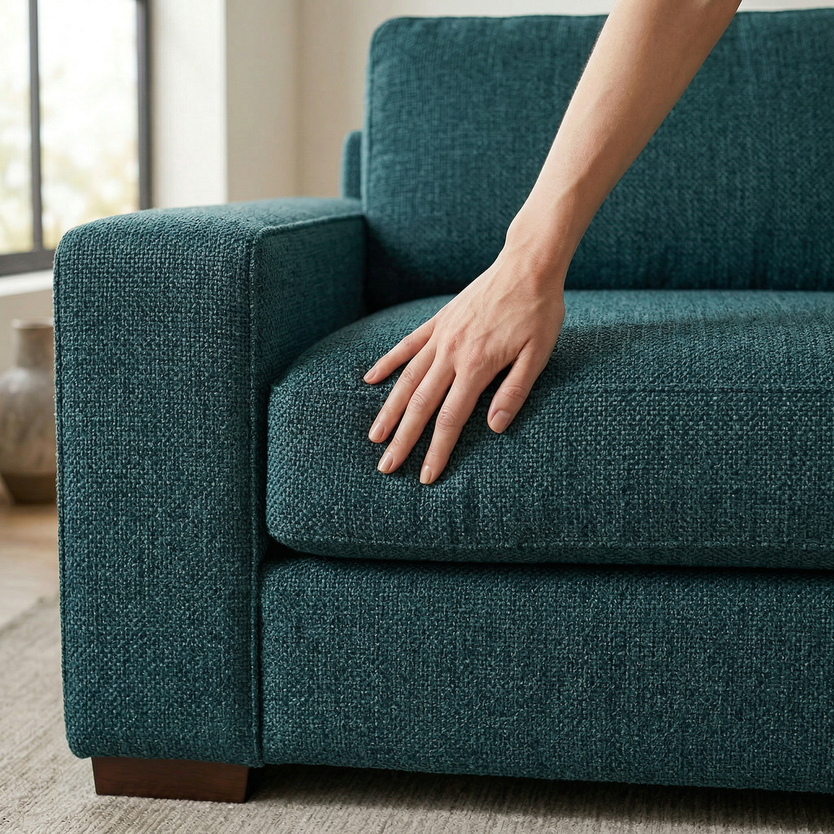 Modena Sofa 92" – Made in USA Square-Arm Sofa (7 Fabrics) – view 8